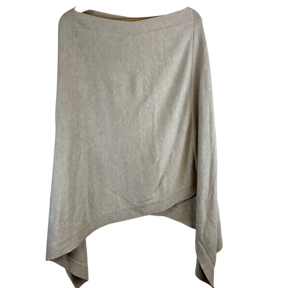 J Jill Beige Boat Neck Cover Up Sleeveless Poncho Womens One Size